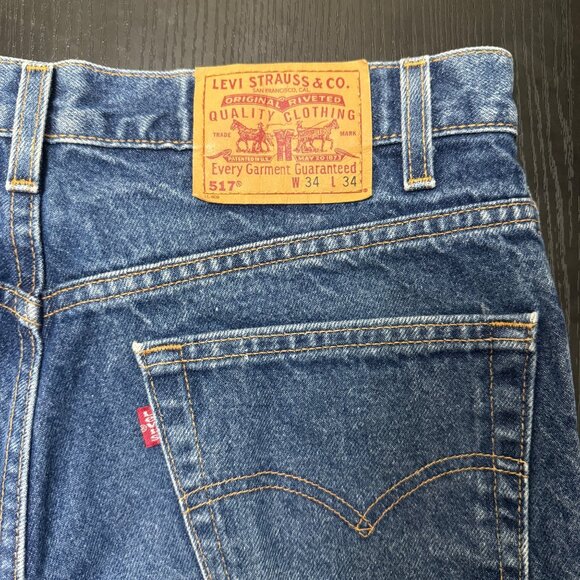 Vintage Levis 517 Jeans Men's 34x34 Blue Boot Cut Made in USA Denim Cowboy 2000 - Picture 3 of 11
